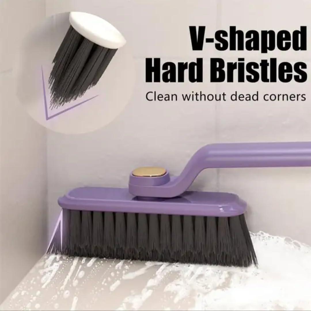 360 Degree Rotating Crevice Cleaning Brush Set - 5 Pack Multi-Purpose Hard Bristle Brushes for Tile, Bathroom, Kitchen & Hard-to-Reach Areas (Purple, Color May Vary) - Perfect for Grout Cleaning, Shower Tiles & Tight Spaces