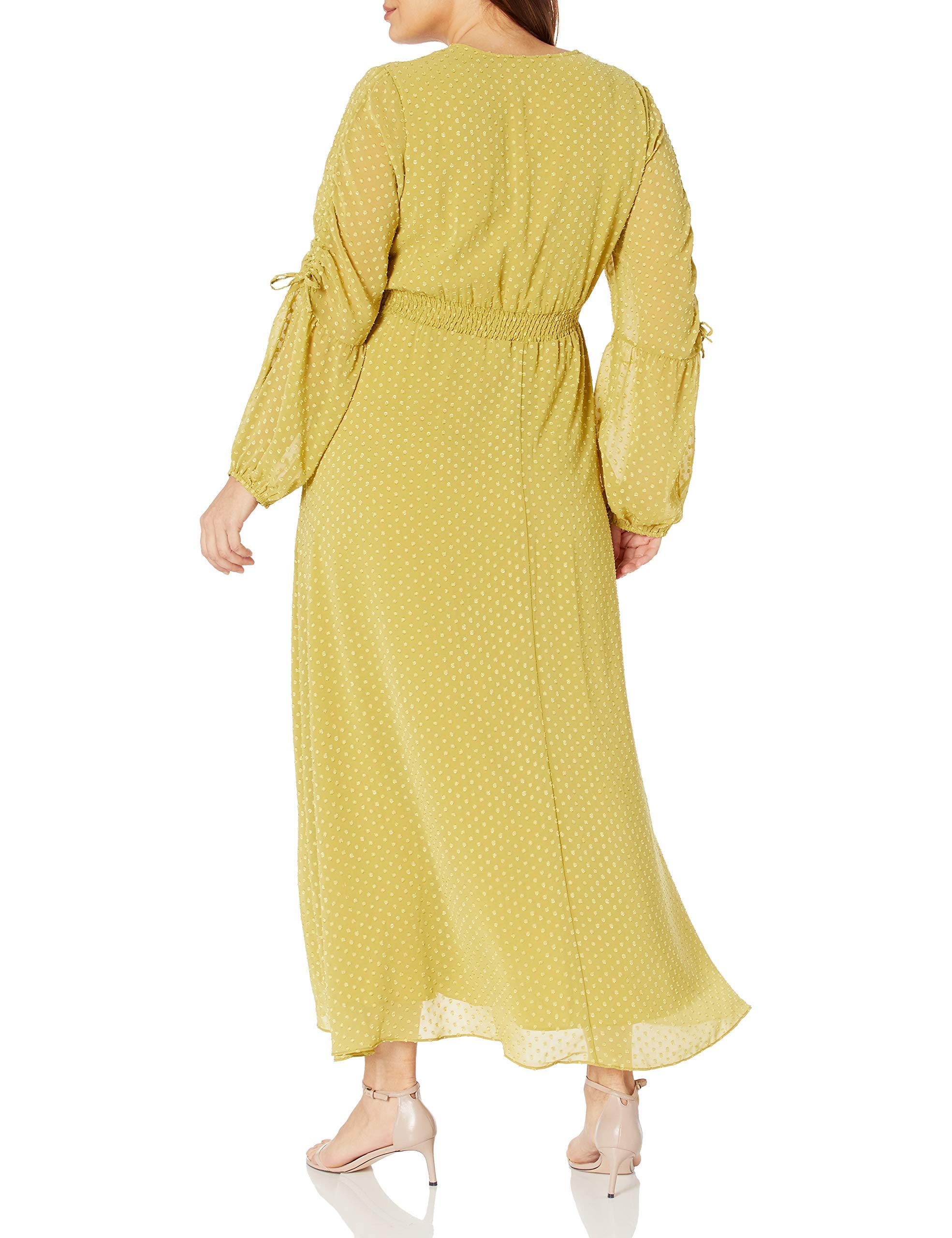 KENDALL + KYLIE Women's Ruched Sleeve Maxi Dress - Flowy Summer Casual Dress for Beach, Vacation & Date Night