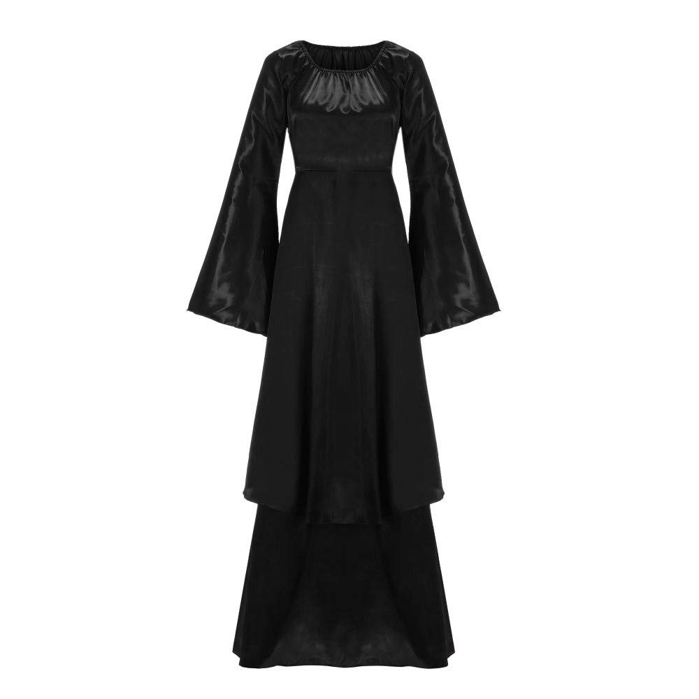 Plus Size Women's Vintage Renaissance Long Sleeve Bandage Party Dress - Elegant Solid Color Formal Gown for Renaissance Fairs, Cosplay & Evening Events