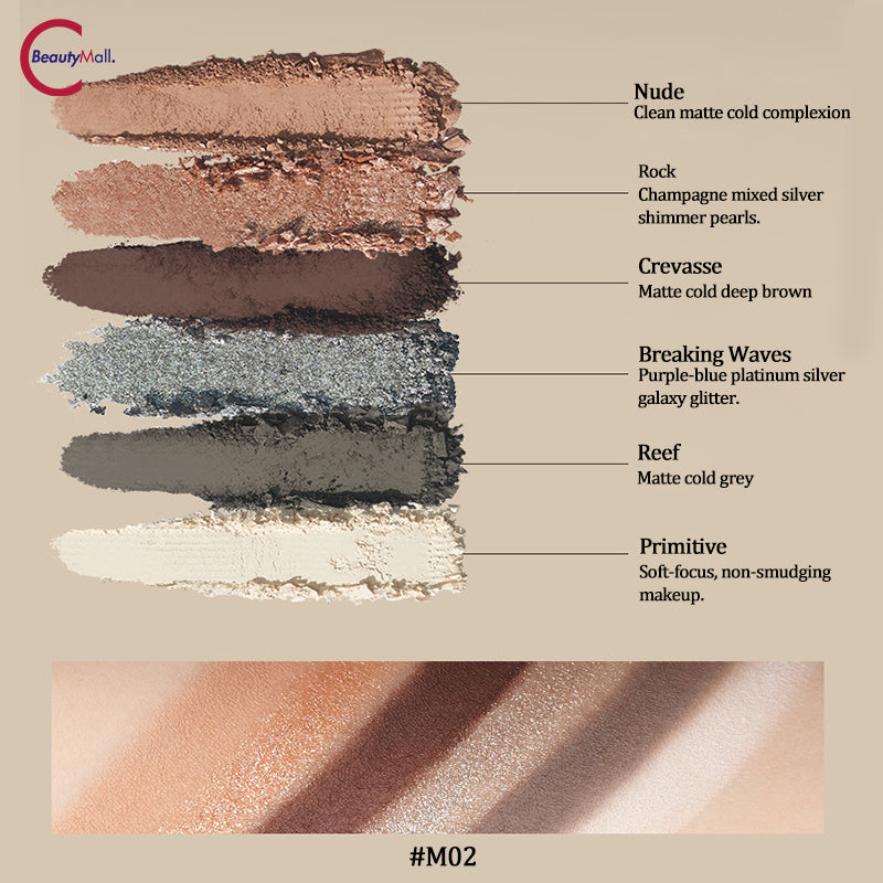 VENUS MARBLE 5+1 Comprehensive Eyeshadow Palette - Professional Makeup Kit with 6 Highly Pigmented Shades for Day & Night Looks - Perfect for Parties, Weddings & Everyday Wear