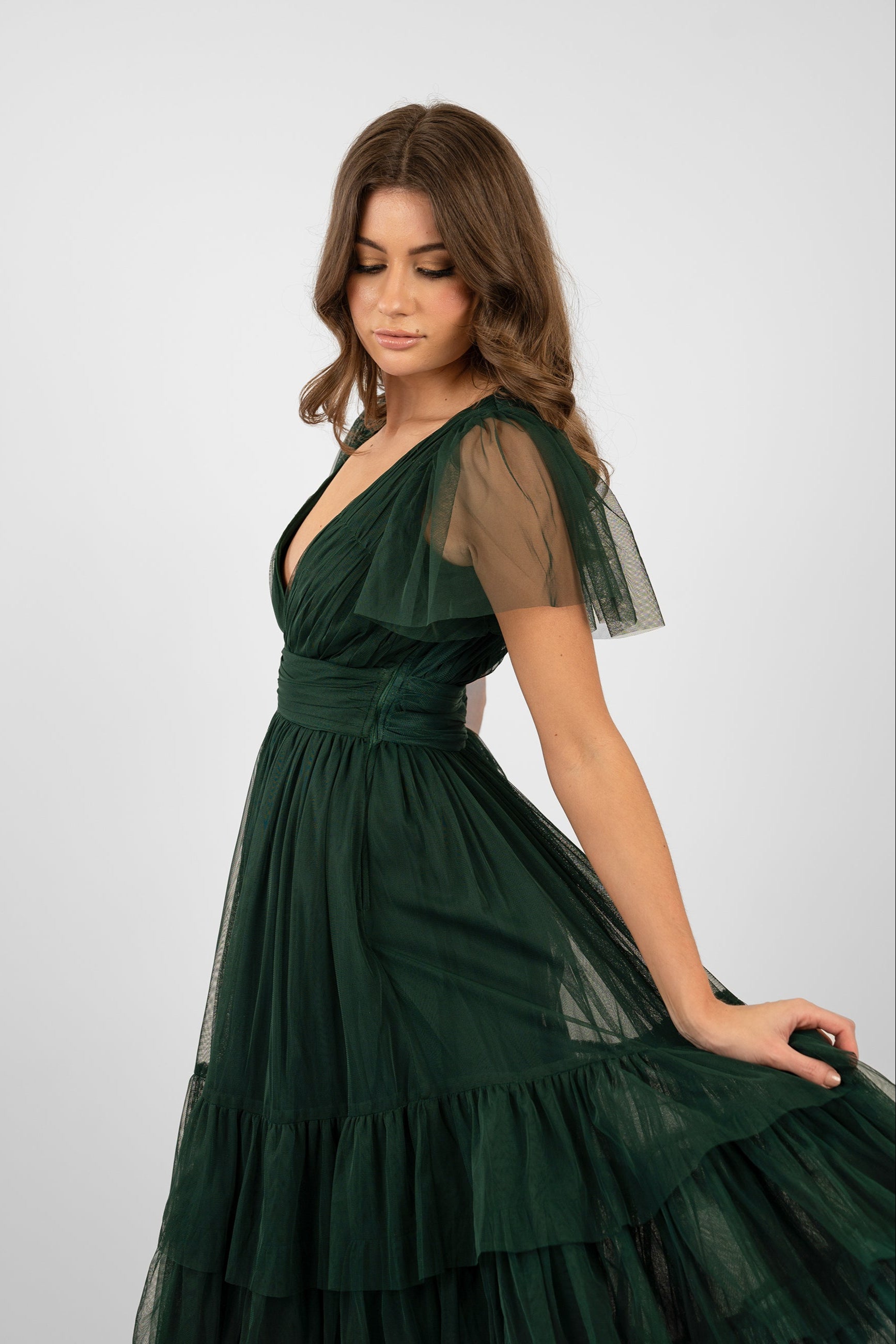 Emerald Green Bridesmaid Dress by Madison - Elegant Formal Gown for Weddings, Prom & Special Events