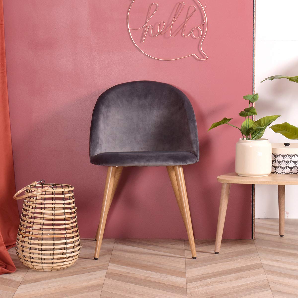 CozyCasa Modern Velvet Dining Chairs Set of 2 - Grey Upholstered Armchairs with Comfortable Seat for Living Room, Kitchen & Guest Room | Perfect for Dinner Parties, Home Decor & Accent Seating