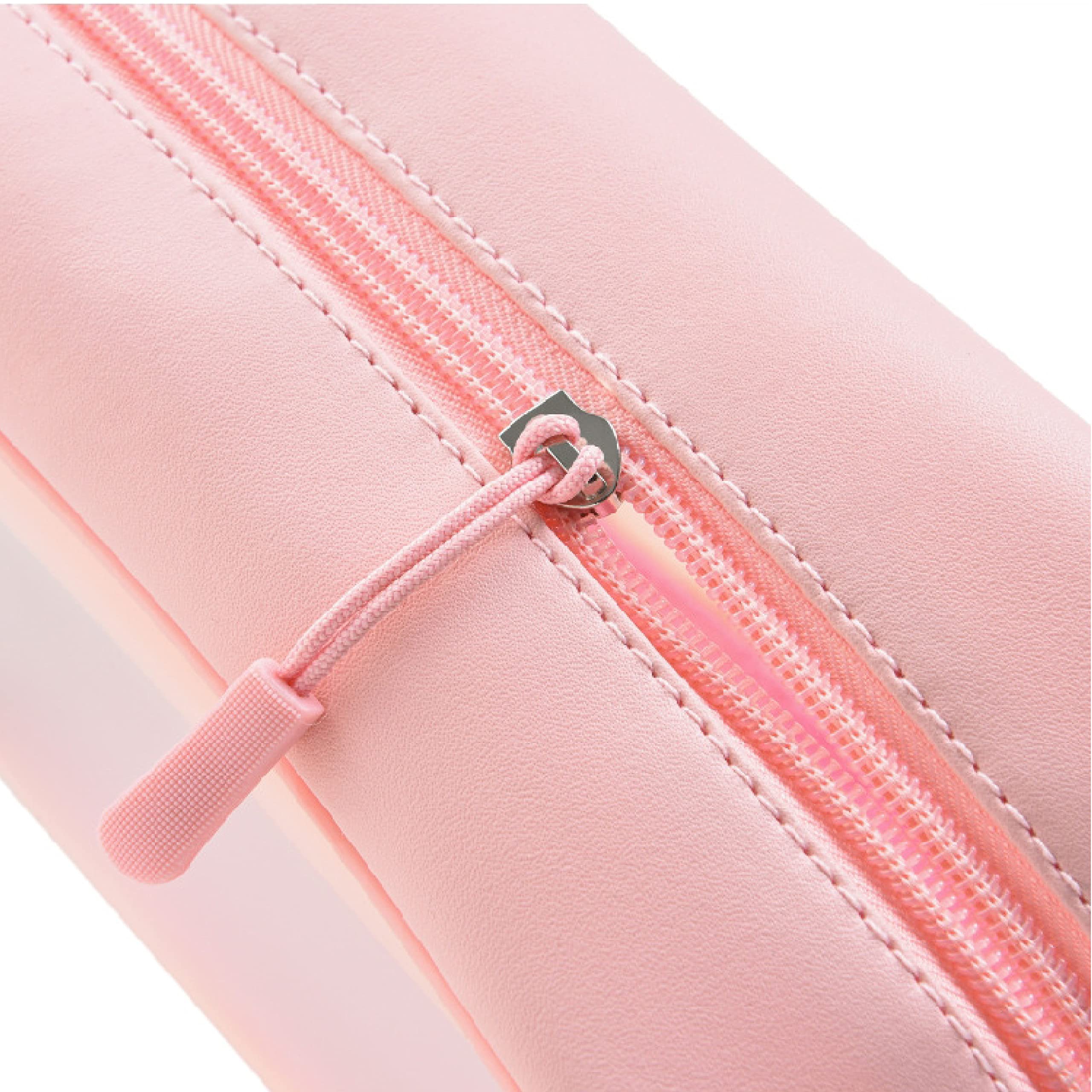 Lichee® Clear Makeup Pouch - Waterproof Travel Cosmetic Bag for Women & Girls | Medium Pink Organizer for Toiletries, Makeup & Accessories | Perfect for Travel, Gym & Daily Use