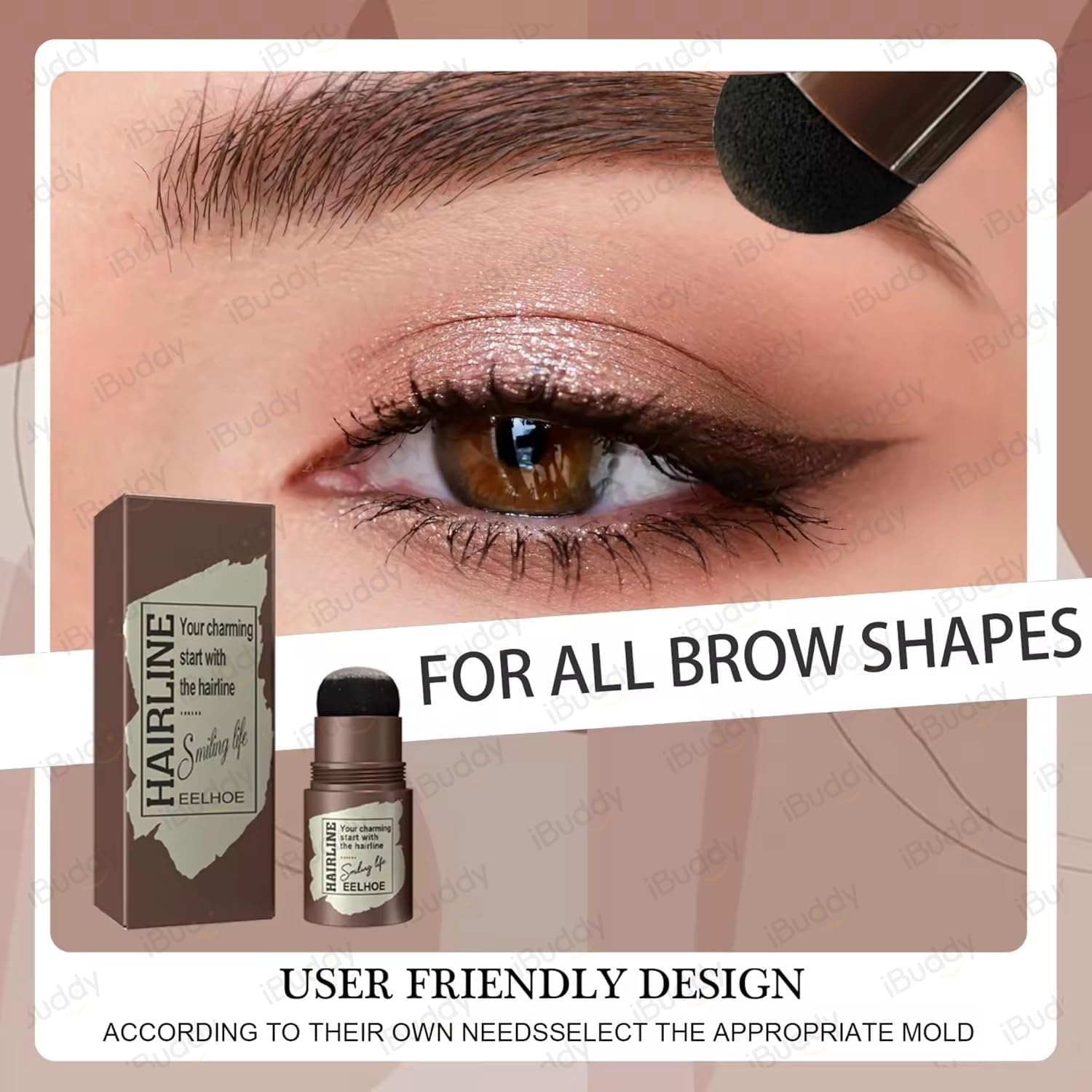 iBuddy Natural Hairline Powder - Black Root Touch-Up Stick with Sponge Pen for Gray Hair Coverage | Quick & Easy Hair Shading for Men & Women | Perfect for Daily Use, Travel & On-the-Go Touch Ups (1 Count)