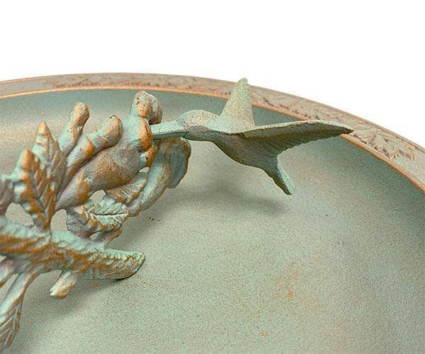 Premium Aluminum Hummingbird Sundial Bird Bath - Elegant Garden Decor for Outdoor Patio, Yard & Bird Watching Enthusiasts