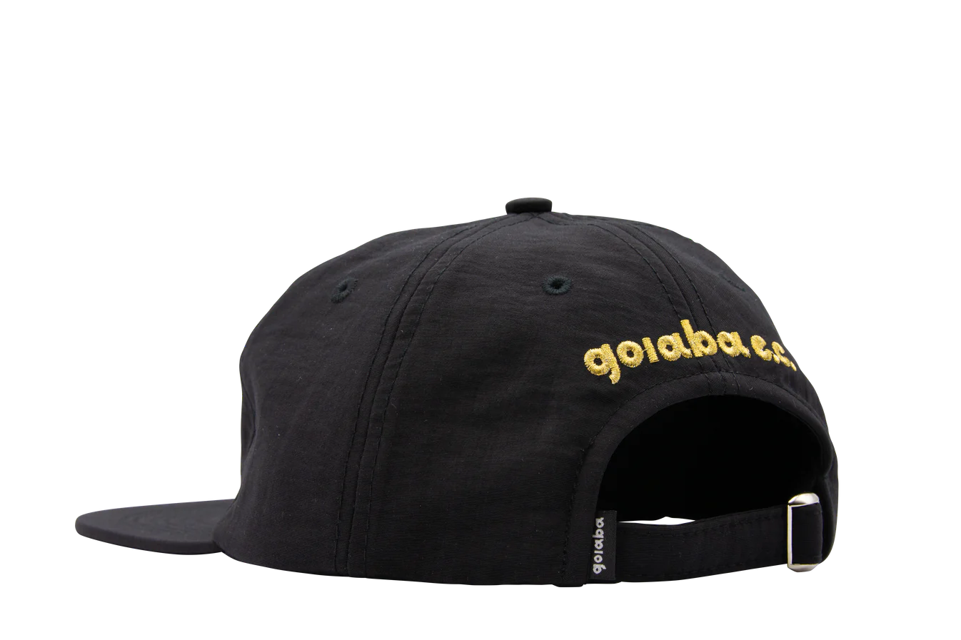 Goiaba E.C. 6-Panel Nylon Baseball Cap - Black & Gold - Adjustable Snapback Hat for Men & Women - Perfect for Outdoor Sports, Hiking, and Casual Wear