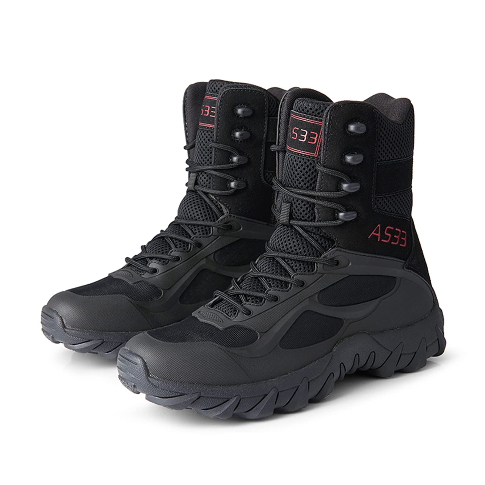 Men's High Top Breathable Tactical Boots - Durable Outdoor Hiking & Training Shoes for Military, Work & Adventure | Waterproof & Slip-Resistant