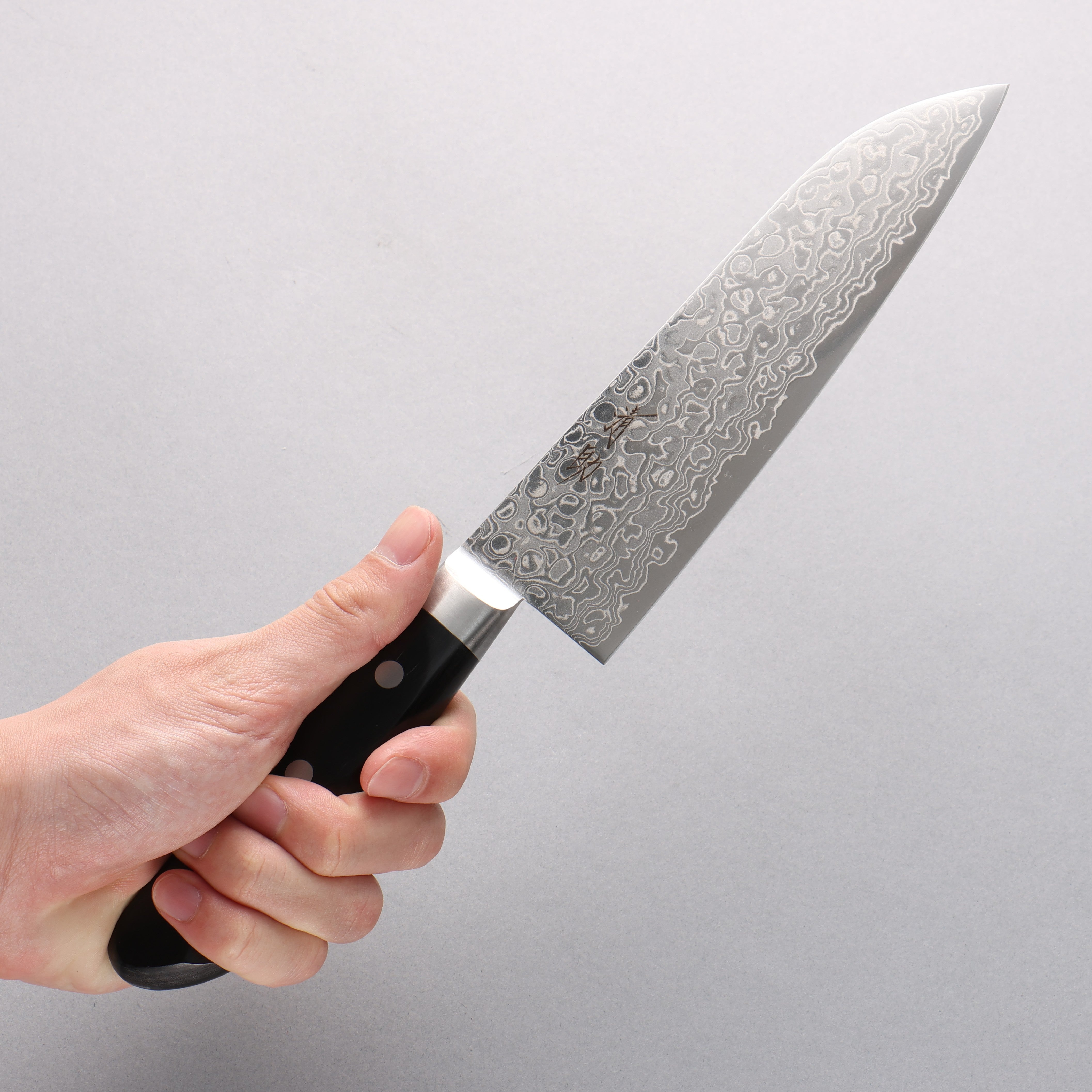 Premium Seisuke Kagami AUS10 Damascus Santoku Knife 170mm - Mirrored Finish, Black Pakka Wood Handle - Perfect for Sushi, Vegetables & Meat Slicing - Professional Japanese Kitchen Knife for Chefs & Home Cooks