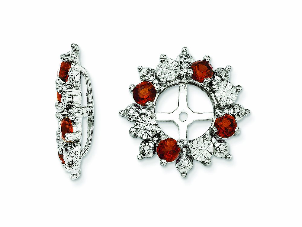 Sterling Silver Garnet Earring Jackets for Women - Elegant & Durable Jewelry for Parties, Weddings & Everyday Wear | FJC Finejewelers