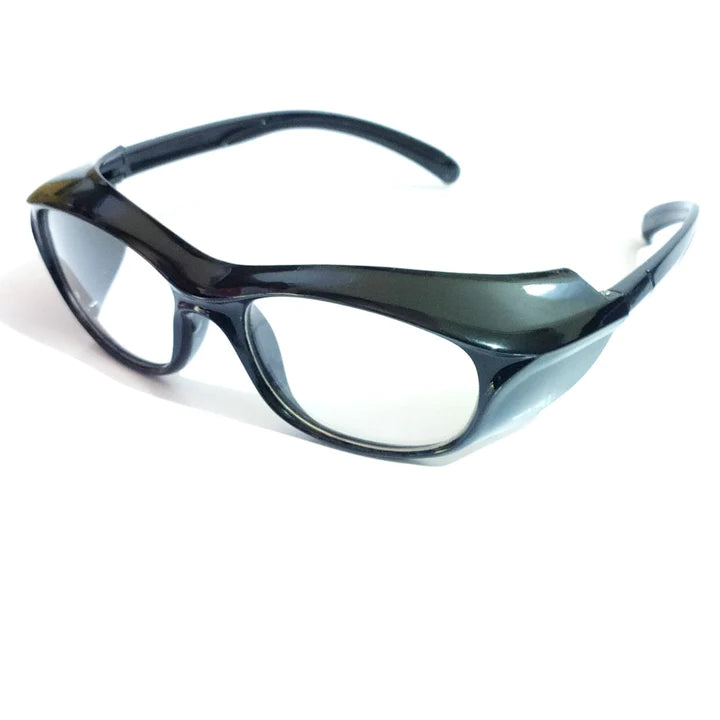 EYESafety Transparent Grey Frame Dust Protection Glasses - Anti-Fog Safety Eyewear for Woodworking, Construction & DIY Projects