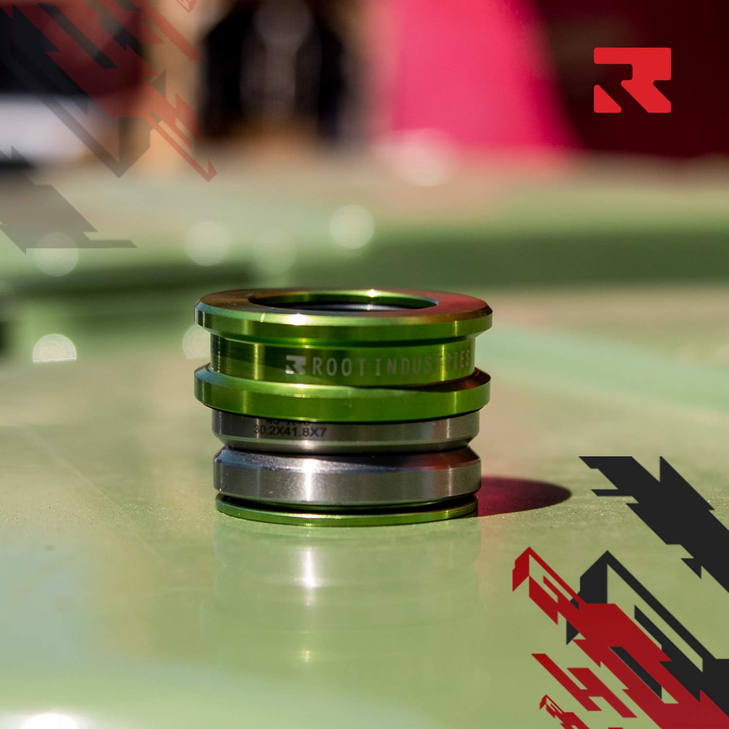 ROOT INDUSTRIES AIR Headset Tall Stack - Green | Premium Skateboard Headset for Smooth Rides | Perfect for Street Skating, Park Tricks & Longboard Cruising