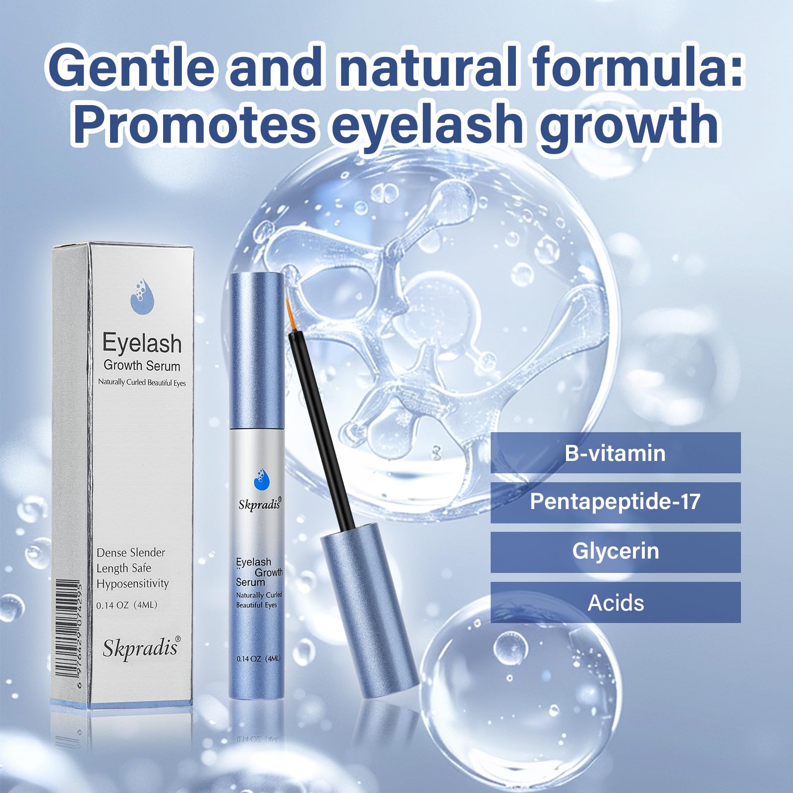 Advanced 4ml Eyelash Growth Serum - Vegan Lash Enhancing Treatment for Fuller, Thicker Lashes | Perfect for Nighttime Use & Special Occasion Prep
