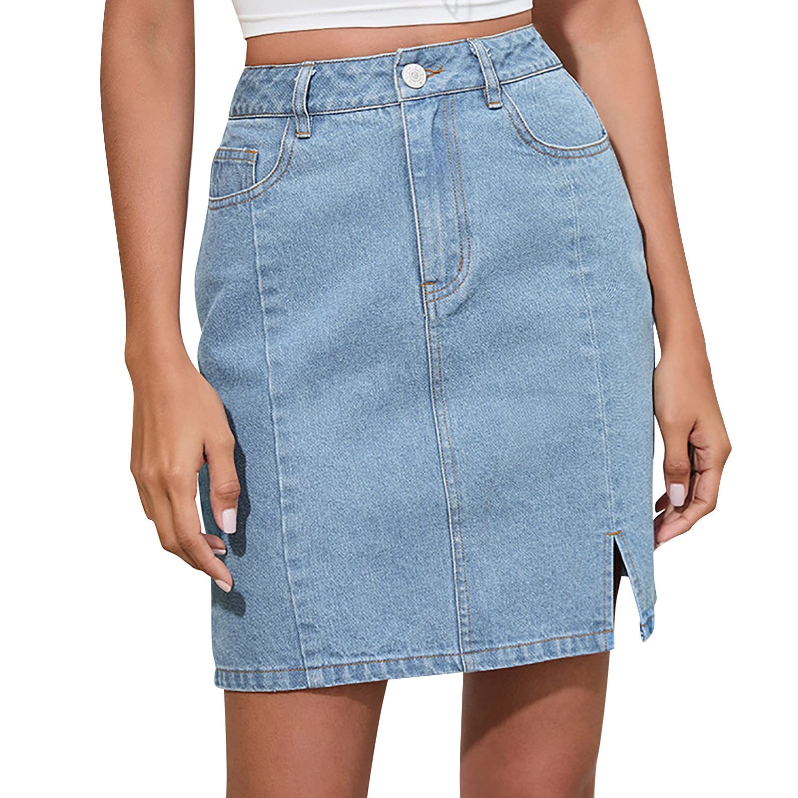 Stylish Women's Stretchy Denim Skirt - Comfortable Casual Outfit for New Year's Eve Parties & Holiday Gatherings | Perfect for Date Nights, Office Wear & Weekend Outings