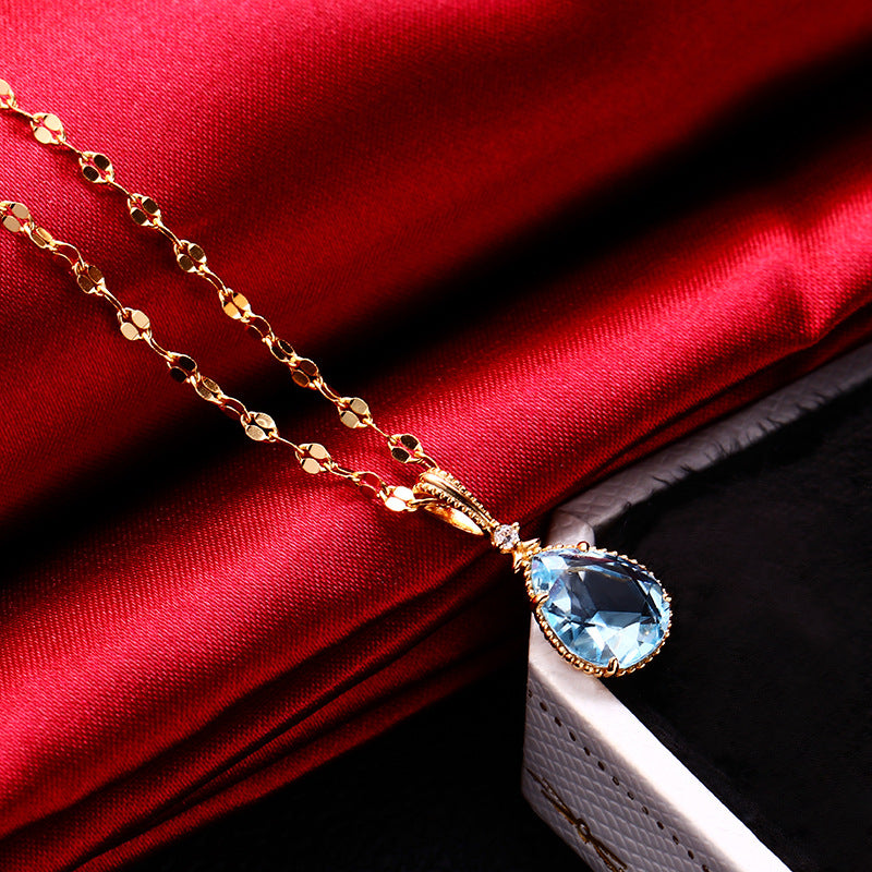 Natural Topaz Citrine Teardrop Pendant Necklace - 925 Sterling Silver Jewelry Gift for Women | Perfect for Birthday, Anniversary & Everyday Elegance