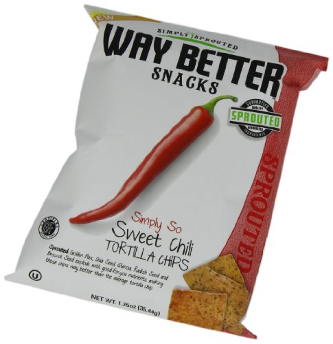 Way Better Snacks Sweet Chili Tortilla Chips - 1.25oz (24 Pack) | Gluten Free, Non-GMO, Vegan Snacks for Parties, Movie Nights & Healthy On-The-Go Munching