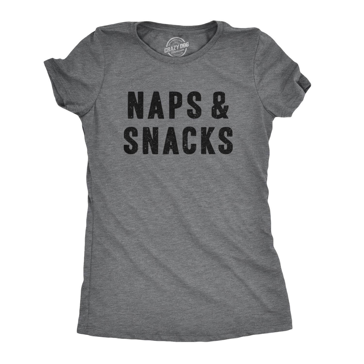 Funny Women's Naps and Snacks T-Shirt - Sarcastic Food Lover Gift Tee for Her | Perfect for Sleepovers, Girls Night Out & Relaxing at Home