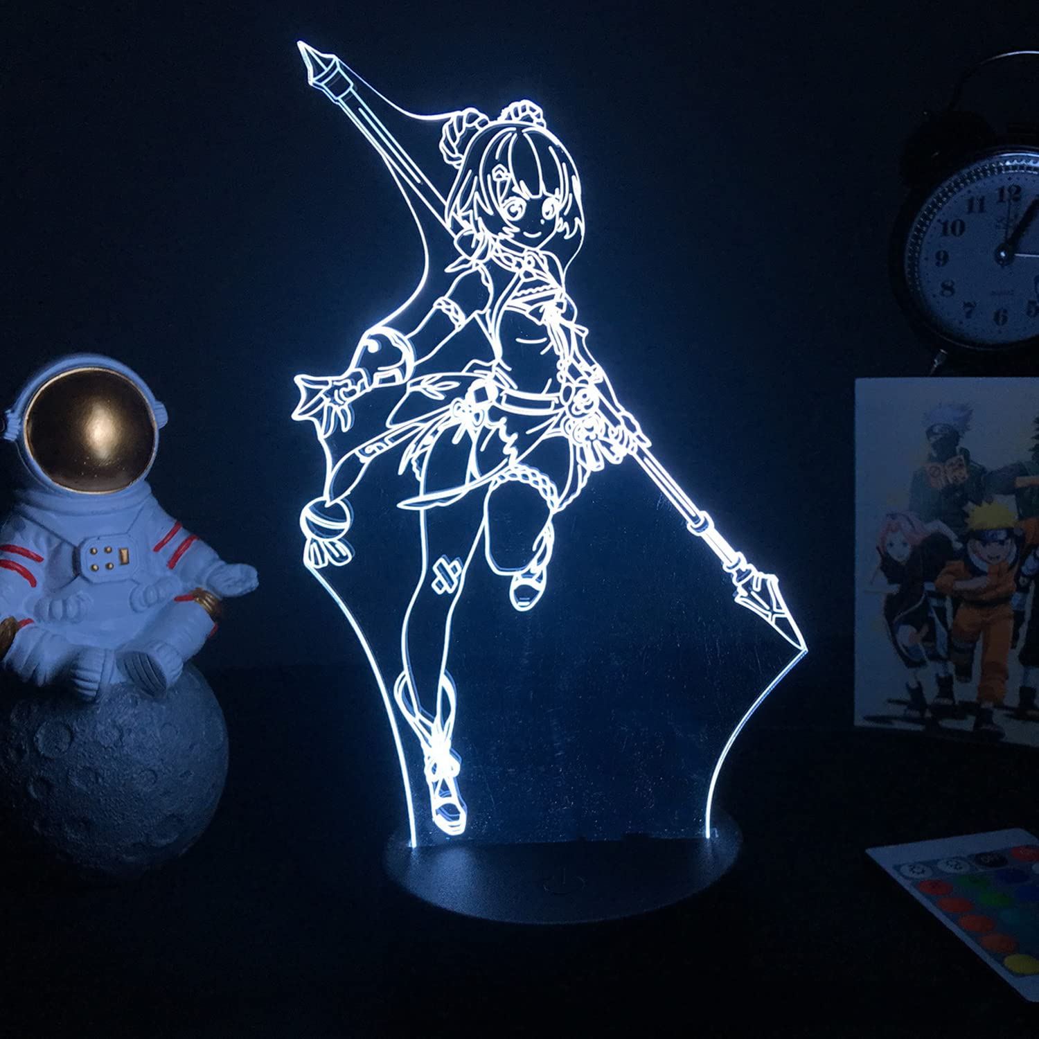 Xiangling Night Light - 3D LED Anime Table Lamp with 16 Color Changing Modes & Remote Control | Genshin Impact Inspired Bedroom Decor | Perfect Gift for Fans & Gaming Enthusiasts | Creates Cozy Ambiance for Gaming Rooms, Bedrooms & Anime Collections