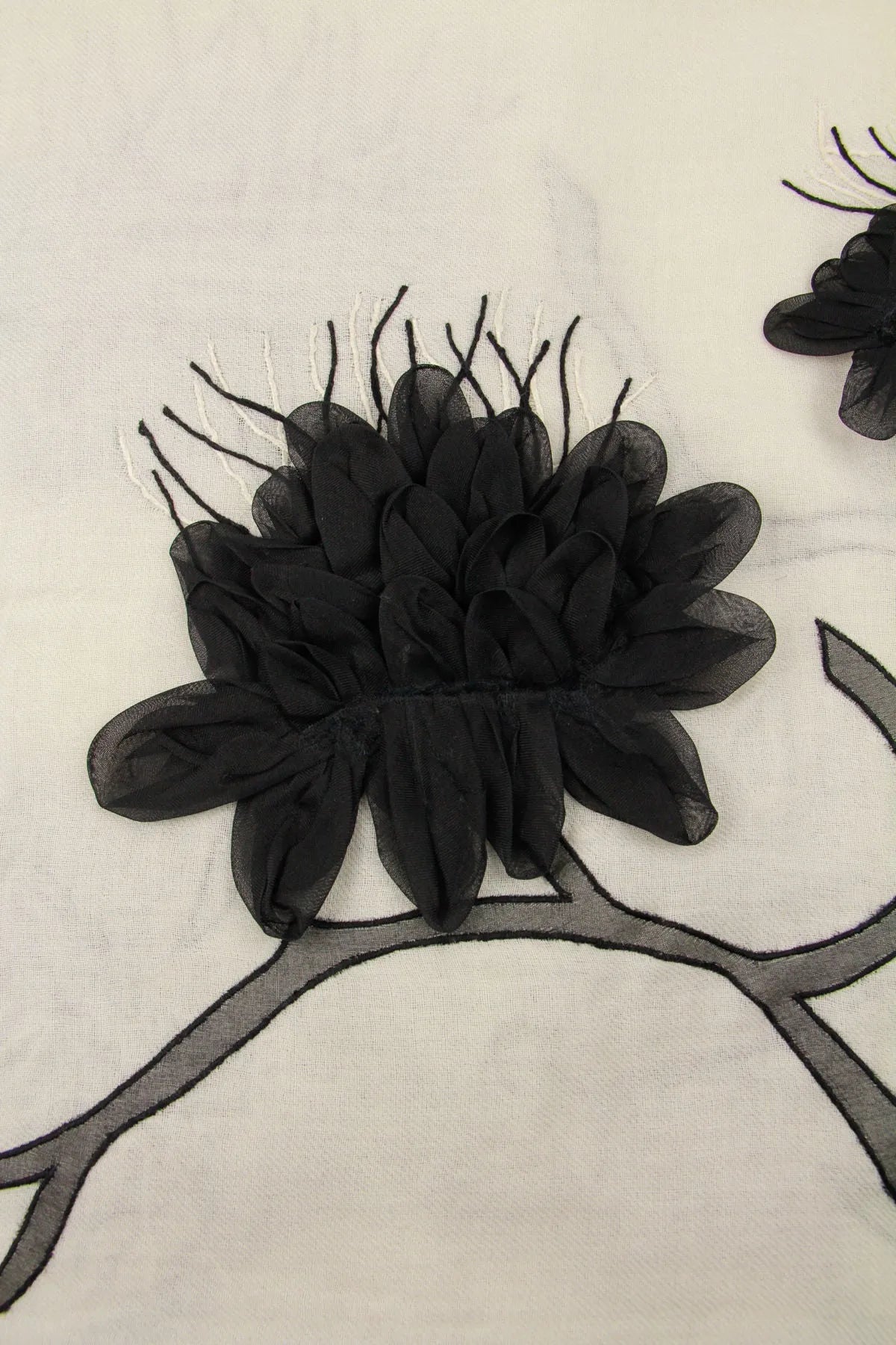 Stylish Embellished Abstract Floral Scarf - Elegant Fashion Accessory for Women | Perfect for Parties, Weddings & Everyday Wear