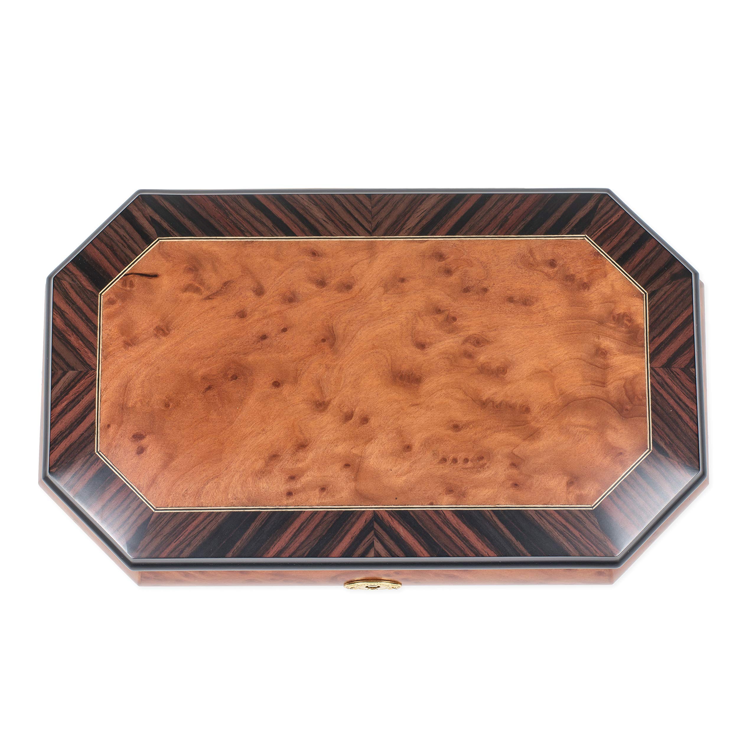 Elegant Matte Italian Inlaid Music Jewelry Box - Customizable Tune Options | Perfect for Gift Giving, Home Decor & Jewelry Storage