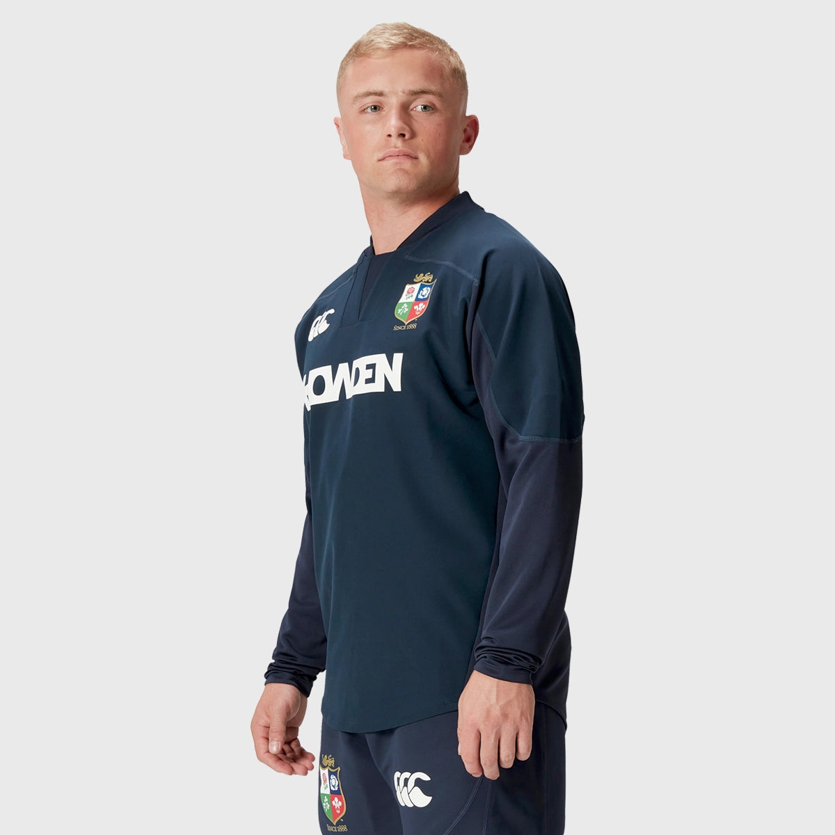 Canterbury British & Irish Lions Men's Rugby Training Drill Top - Navy Blue Sports Jersey for Gym & Field Practice