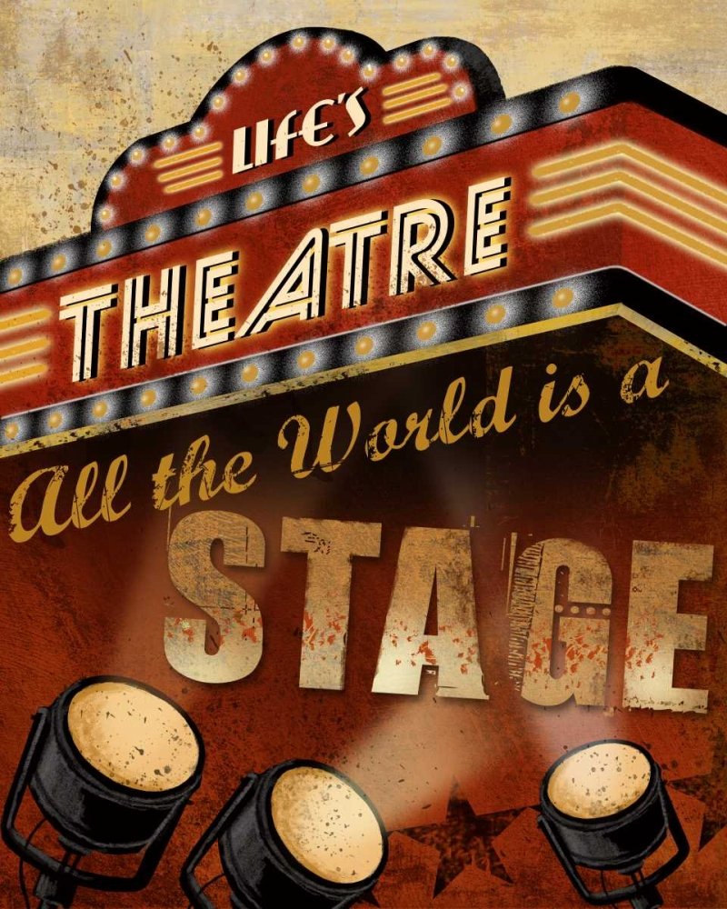 Knutsen Conrad 'Life's Theatre' Fine Art Print - 38x30 Inch Inspirational Wall Decor for Living Room, Bedroom & Office - Premium Paper Ready for Framing