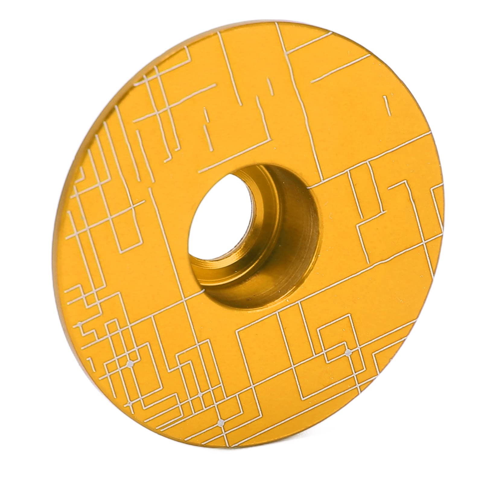 SUNGOOYUE 31.8mm Aluminum Alloy Bike Headset Top Cover with Bolts - Compatible with Mountain Bikes & Road Bikes (Yellow) | Durable Replacement Part for Smooth Cycling & Bike Maintenance