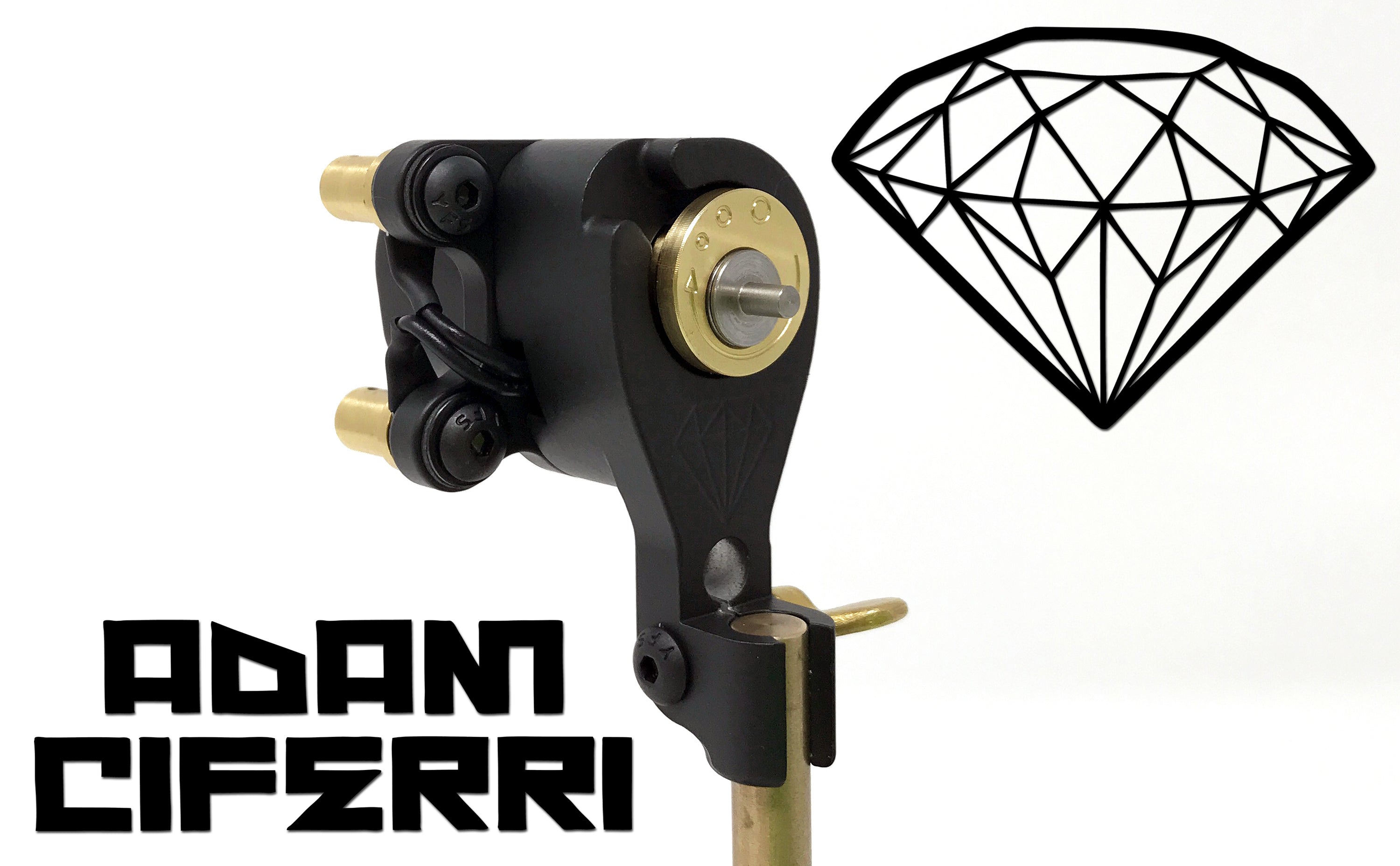 Adam Ciferri x Mike Giant BLACK Diamond Direct Drive Rotary Tattoo Machine - Professional Tattoo Equipment for Artists & Beginners | Perfect for Studio & Home Use
