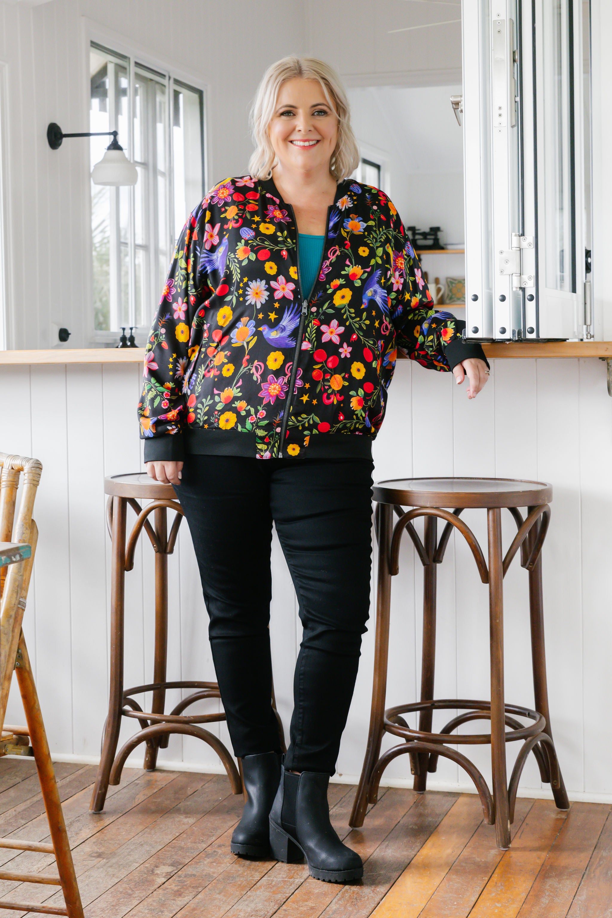 Mylie Reversible Bomber Jacket - Star Crossed Lover & L'Amour - Stylish Women's Outerwear for Casual Wear & Date Nights