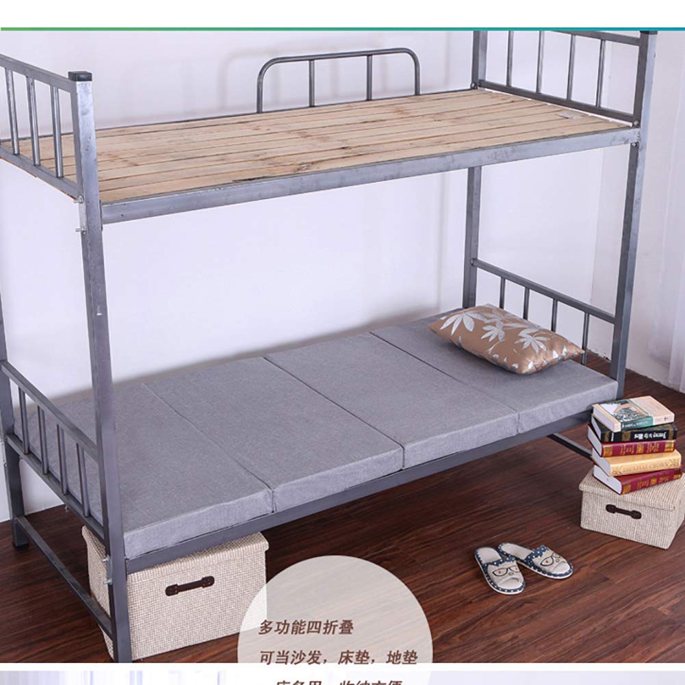 Tri-Fold Foam Folding Mattress - 3 Inch Thick Portable Sofa Bed Guest Bed with Non-Slip Bottom, Breathable Tatami Floor Mat for Camping, Travel & Home Use (Grey, 35