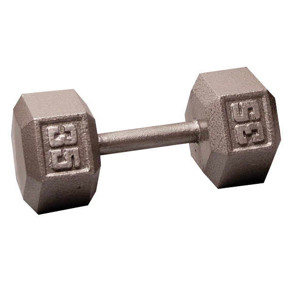 Body Solid Iron Hex Standard Dumbbell Set - 5-50 lbs Gray Dumbbells for Home Gym, Strength Training & Weightlifting | Perfect for CrossFit, HIIT Workouts & Muscle Building