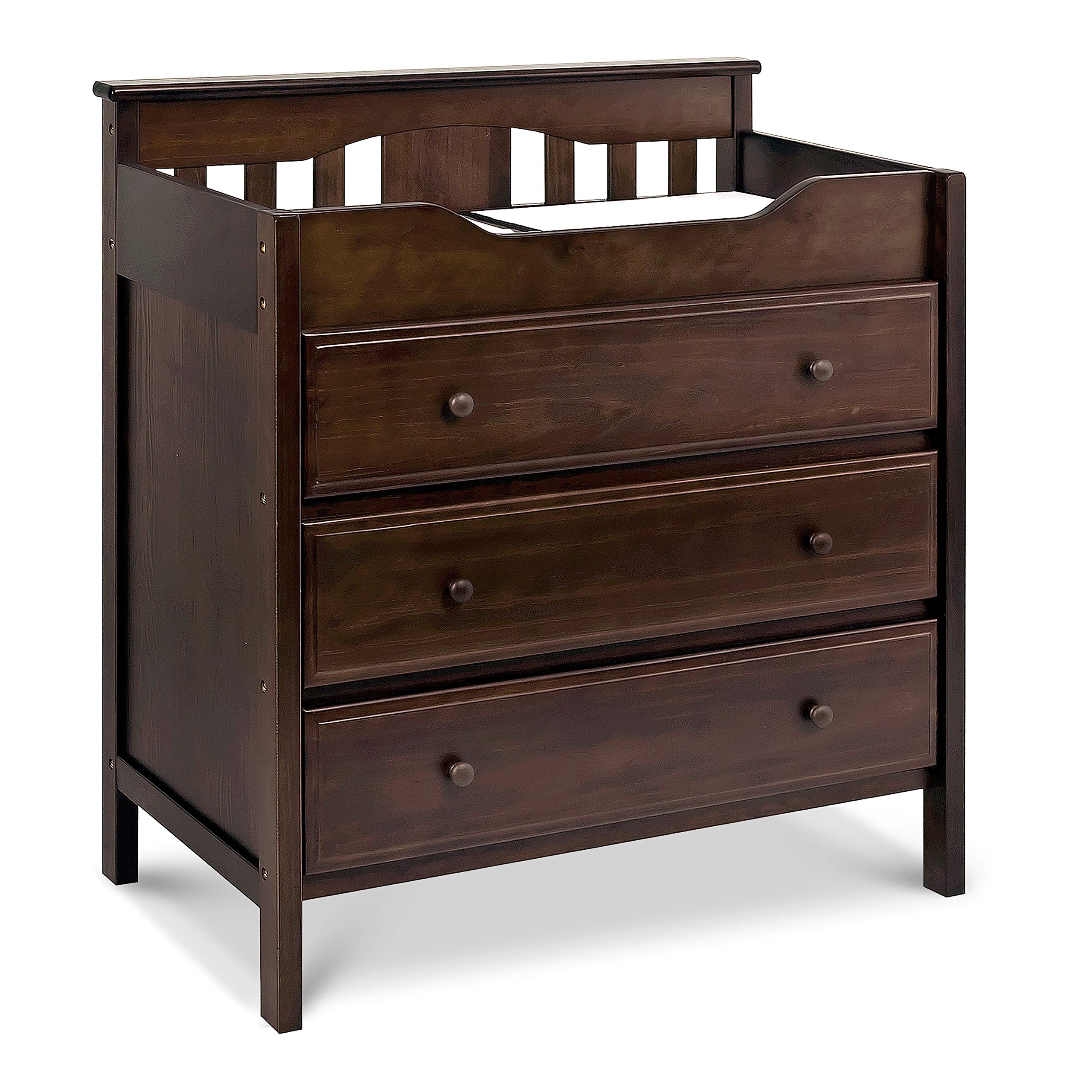 DaVinci Jayden 3-Drawer Baby Changing Dresser in Espresso Finish - Greenguard Gold Certified for Nursery & Kids Room Organization