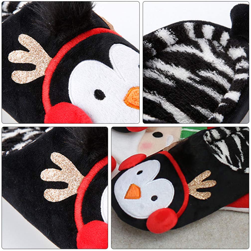 Penguin Plush Slippers - Warm Winter House Slippers for Couples, Anti-Slip Indoor Shoes with Soft Sole - Perfect Cozy Gift for Christmas & Home Relaxation