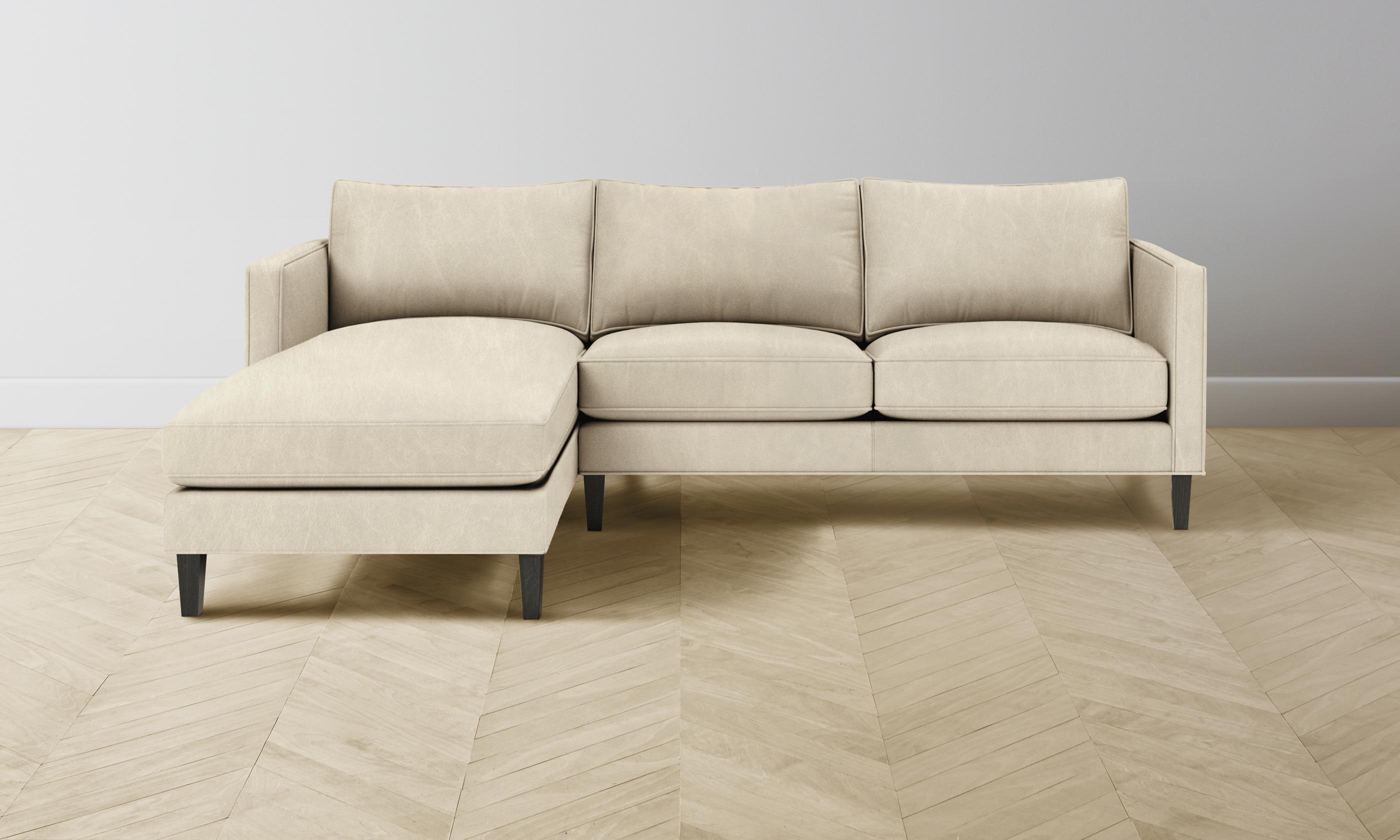 Premium Crosby Sectional Sofa in Tuscan Leather Bisque - Luxurious Comfort for Living Room, Lounge & Family Room