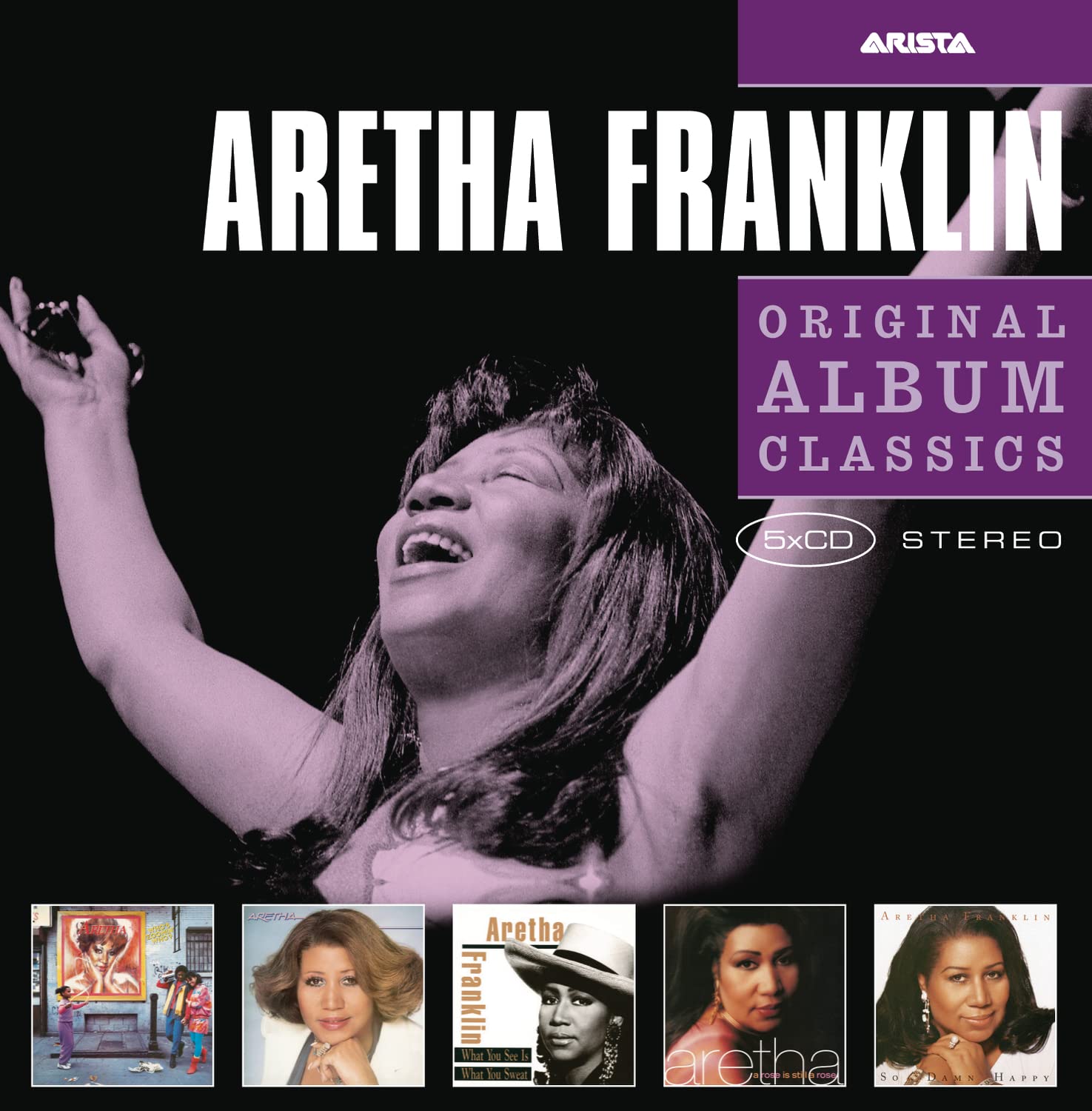 Original Album Classics: Who's Zoomin' Who? / Aretha / What You See Is What You Sweat / A Rose Is Still A Rose / So Damn Happy - 5 CD Box Set Collection of Aretha Franklin's Greatest Hits - Perfect for Music Lovers, Collectors and Soul Music Enthusiasts