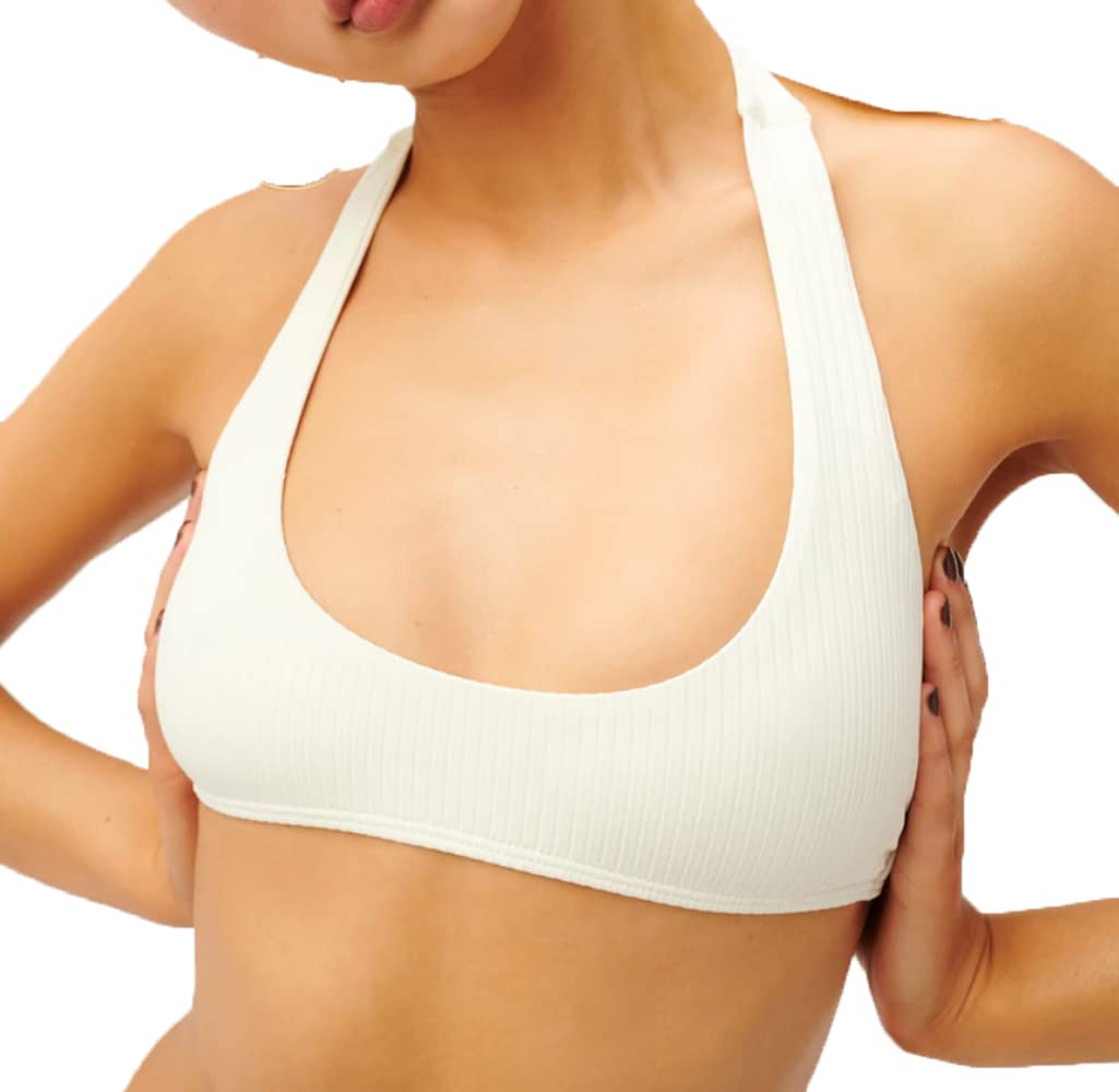 Good American Women's Rib Khole Halter Bikini Top - Sexy Summer Swimwear for Beach, Pool & Vacation | Trendy Bikini Top for Women