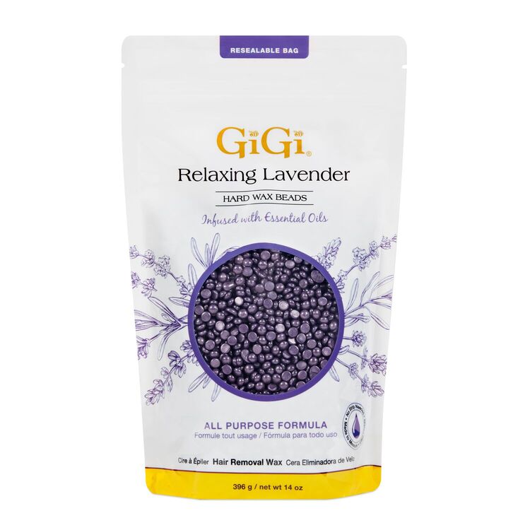 GIGI Hard Wax Beads for Hair Removal - Relaxing Lavender Scent - Professional Waxing Kit for Smooth Skin at Home or Salon