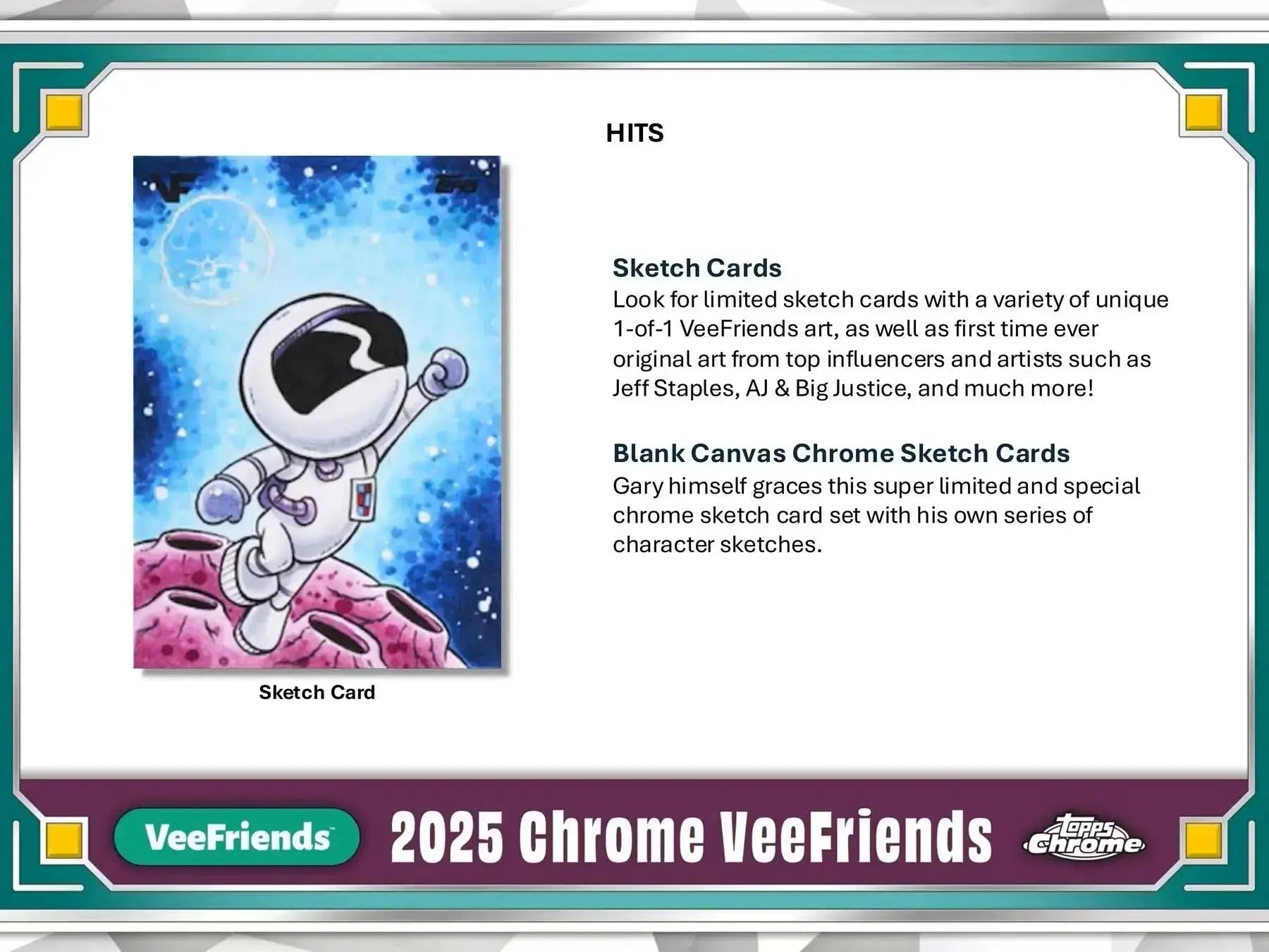 2025 Topps Chrome VeeFriends Blaster Box - Exclusive Trading Cards for Collectors & Fans - Perfect for Gifts, Display, and Trading Card Games
