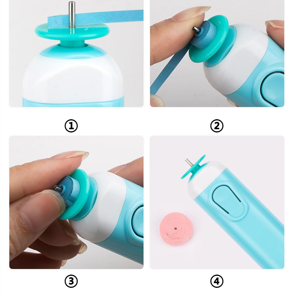 Electric Quilling Pen Tool - Automatic Paper Curling Machine for DIY Crafts, Scrapbooking & Card Making - Blue Quilling Slotted Tool for Perfect Paper Strips & Volume Quilling Projects (Ideal for Beginners & Artists)