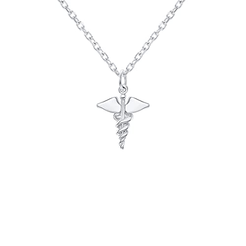 14k Gold Caduceus Pendant Necklace for Medical Professionals