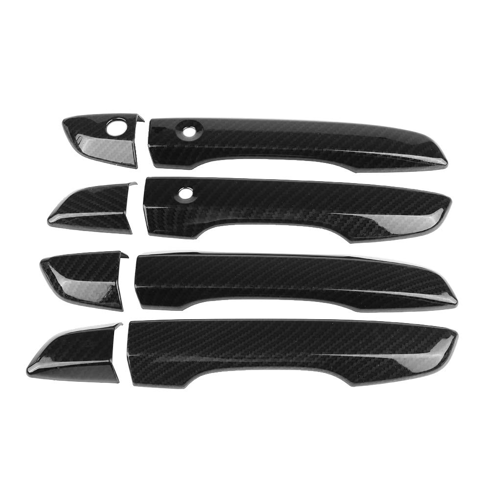 Premium Carbon Fiber Car Door Handle Covers - Full Set Scratch Protection Trim for Sedans, SUVs & Trucks | Durable Exterior Accessories for Daily Commute & Road Trips