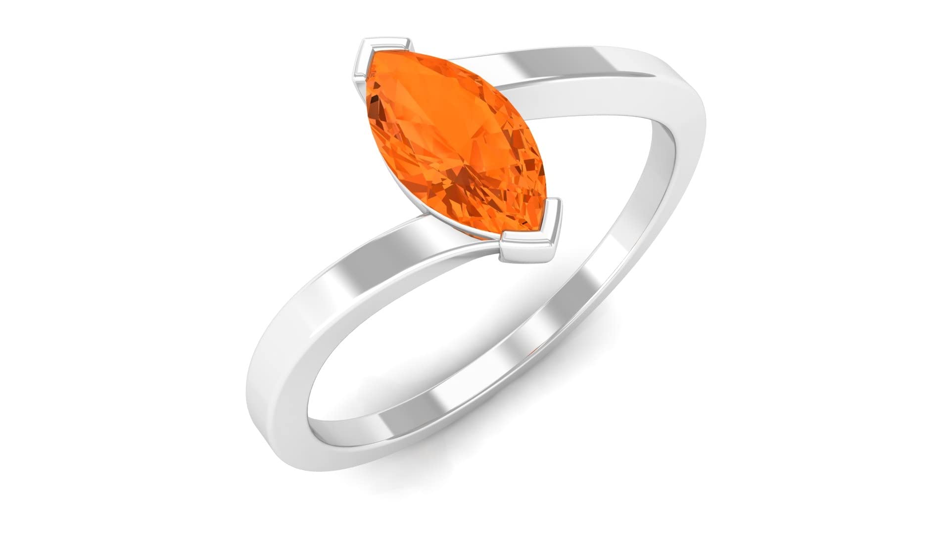 14K Solid Gold Fire Opal Solitaire Ring for Women - Marquise Cut Natural Fire Opal Engagement Ring, Wedding Band, Anniversary Gift | Perfect for Special Occasions & Everyday Elegance