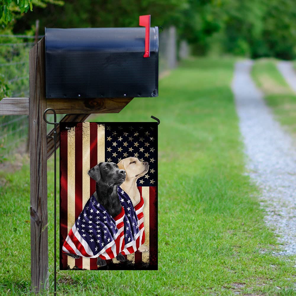 FLAGWIX Black and Yellow Labrador Retriever Double Sided Garden Flag - 11.5