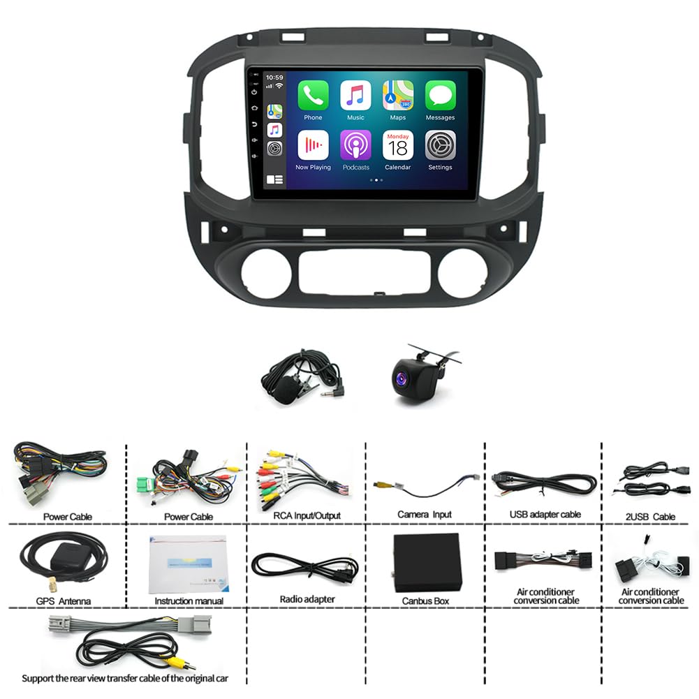 Surakey 9-Inch Android 13 Car Stereo with Wireless CarPlay & Android Auto - Compatible with Chevrolet Colorado 2015-2017 - Touchscreen Bluetooth GPS Radio Receiver - Perfect for Road Trips & Daily Commuting
