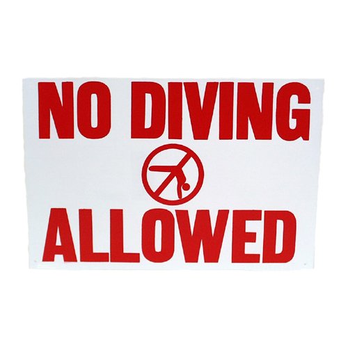 No Diving Allowed Sign - Durable Pool Safety Signage for Swimming Pools, Spas & Water Parks - R231200 - Perfect for Public Pools, Hotels & Backyard Safety