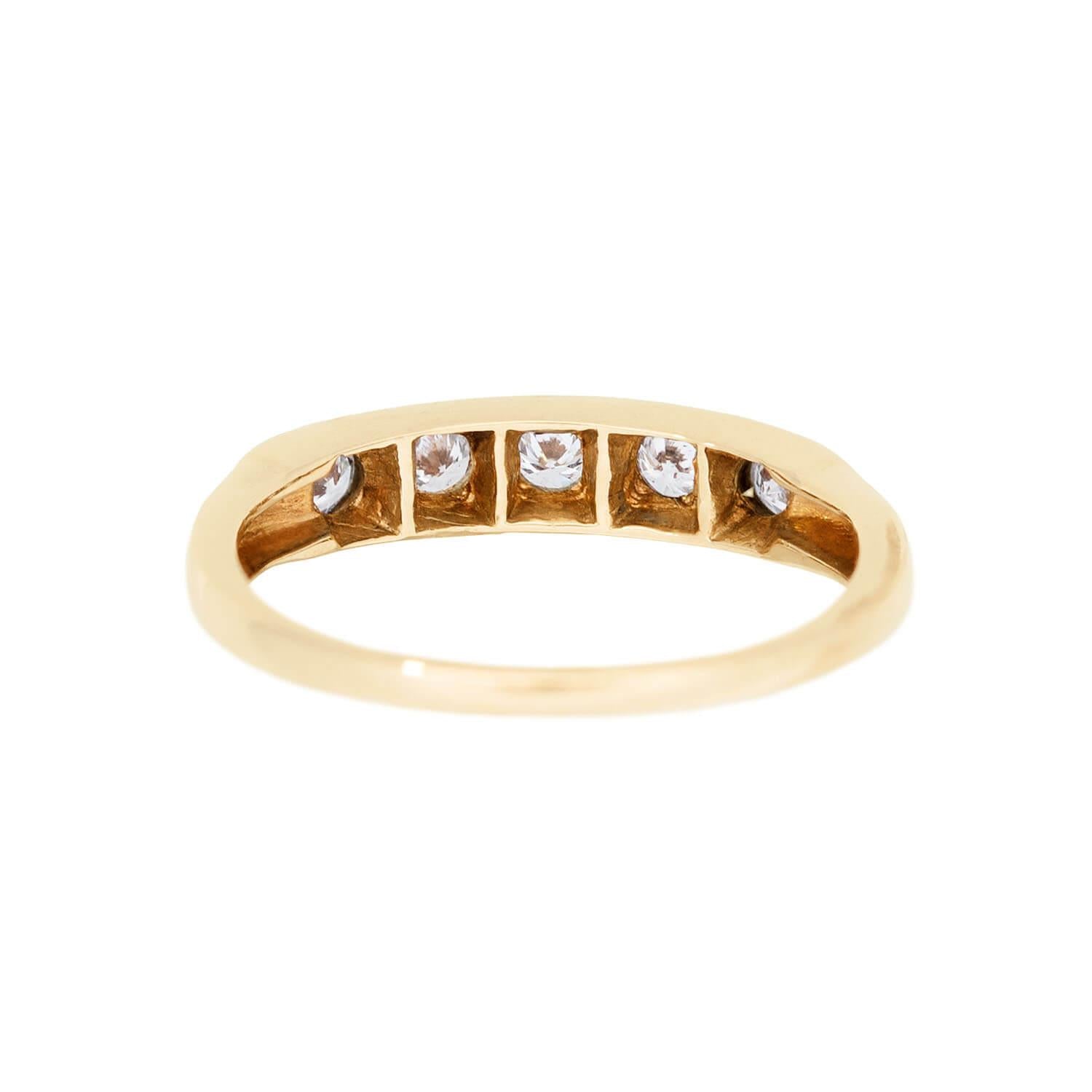 Vintage 14k Gold Diamond Eternity Band Ring for Women - Perfect for Weddings, Anniversaries & Special Occasions