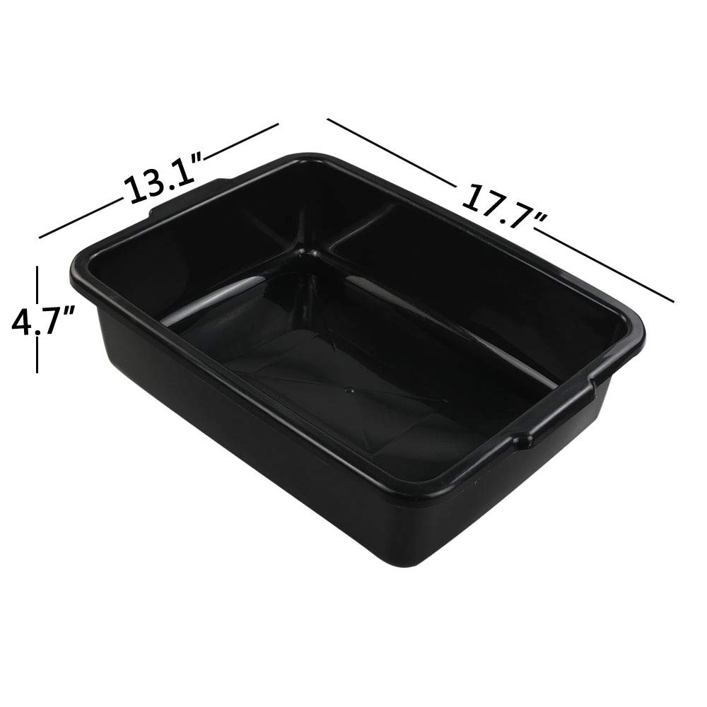 13L Plastic Commercial Tote Box with Lids - Heavy Duty Bus Tubs for Restaurant, Kitchen & Food Service - Durable Storage Containers for Dishwashing, Organization & Transport (4-Pack)