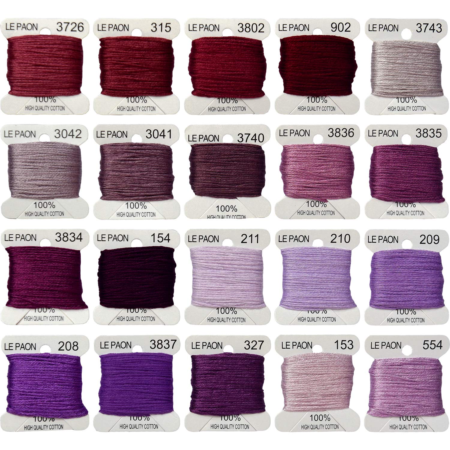 Premium Rainbow Color Embroidery Floss Bobbins - 20-Pack Cross Stitch Threads for Friendship Bracelets & DIY Crafts - Dark Violet Gradient Embroidery Floss | Perfect for Needlework, Scrapbooking & Handmade Jewelry Making