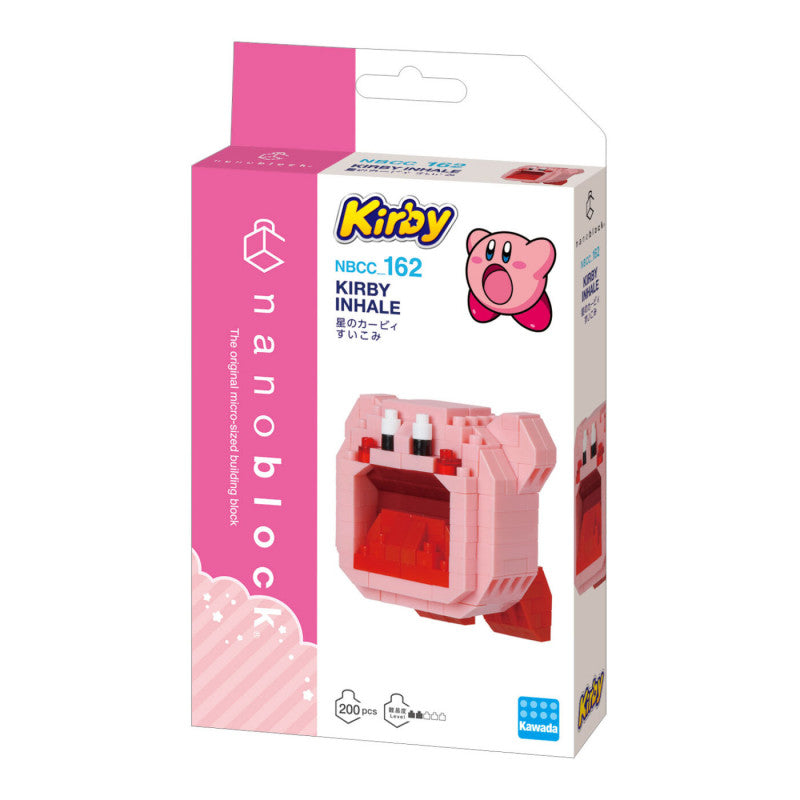 Nanoblock Kirby Inhale Building Blocks Set - NBCC 162 - Micro Mini Collectible Model Kit for Nintendo Fans - Perfect for Desk Decor, Gift Giving & Creative Play