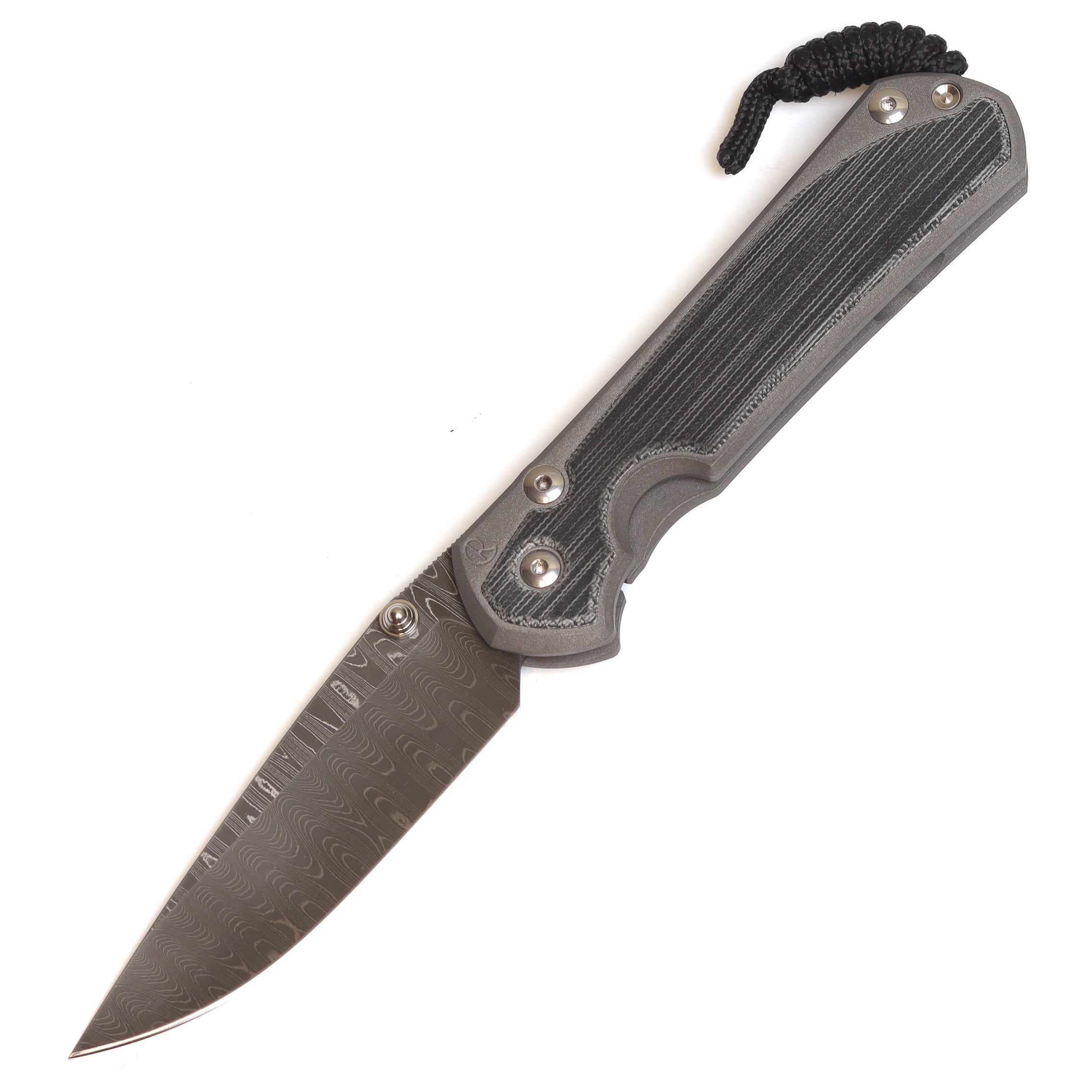 Premium Chris Reeve Large Sebenza 31 Folding Knife - Damascus Steel Drop Point Blade with Black Canvas Micarta Inlay & Silver Lugs | EDC, Outdoor Survival, Hunting, Camping, Collectible