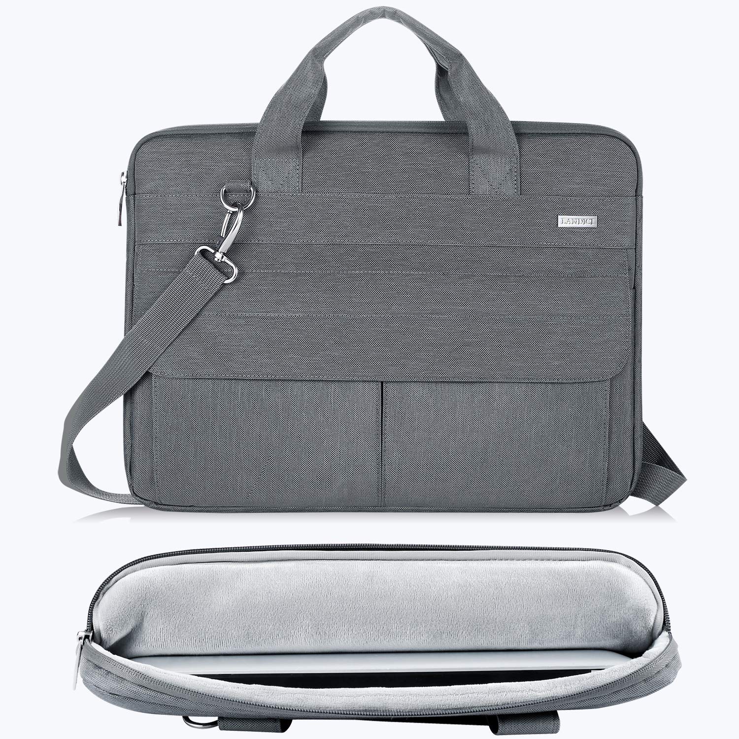 LANDICI Slim Waterproof Laptop Bag 13-14 Inch - Lightweight Carrying Case with Shoulder Strap for MacBook Air 13/13.3 M1 M2, MacBook Pro 13/14, Chromebook 14 - Perfect for Work, School & Travel (Grey)